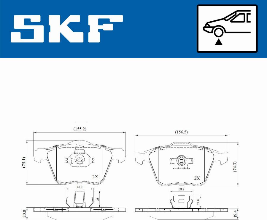 SKF VKBP 80455 - Əyləc altlığı dəsti, əyləc diski furqanavto.az