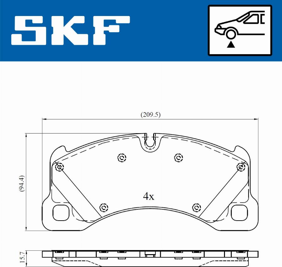 SKF VKBP 80461 - Əyləc altlığı dəsti, əyləc diski furqanavto.az