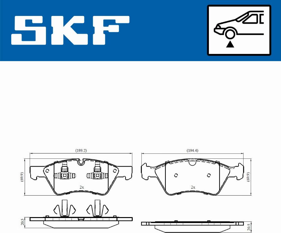 SKF VKBP 80402 - Əyləc altlığı dəsti, əyləc diski furqanavto.az