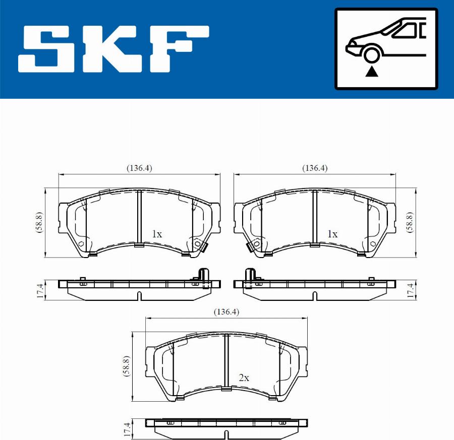 SKF VKBP 80410 A - Əyləc altlığı dəsti, əyləc diski furqanavto.az