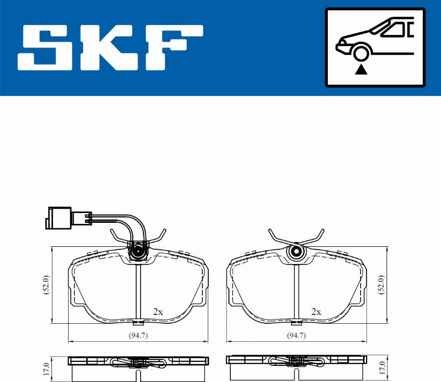 SKF VKBP 80480 E - Əyləc altlığı dəsti, əyləc diski furqanavto.az