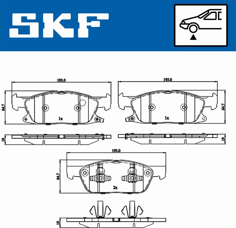 SKF VKBP 80433 A - Əyləc altlığı dəsti, əyləc diski furqanavto.az