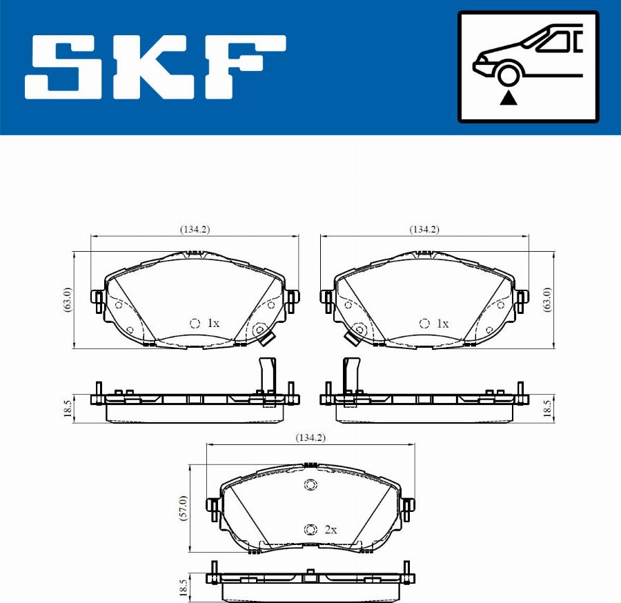 SKF VKBP 80429 A - Əyləc altlığı dəsti, əyləc diski furqanavto.az