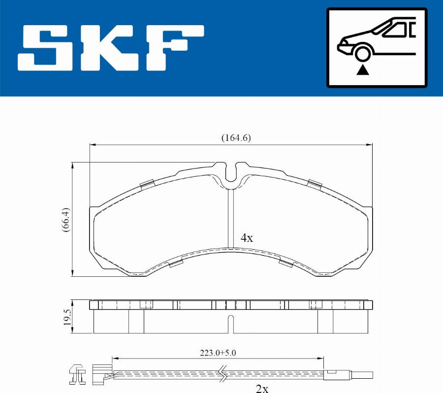 SKF VKBP 80422 E - Əyləc altlığı dəsti, əyləc diski furqanavto.az