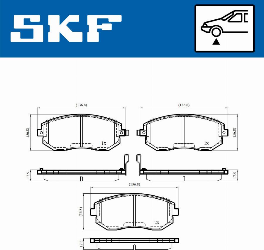 SKF VKBP 80545 A - Əyləc altlığı dəsti, əyləc diski furqanavto.az