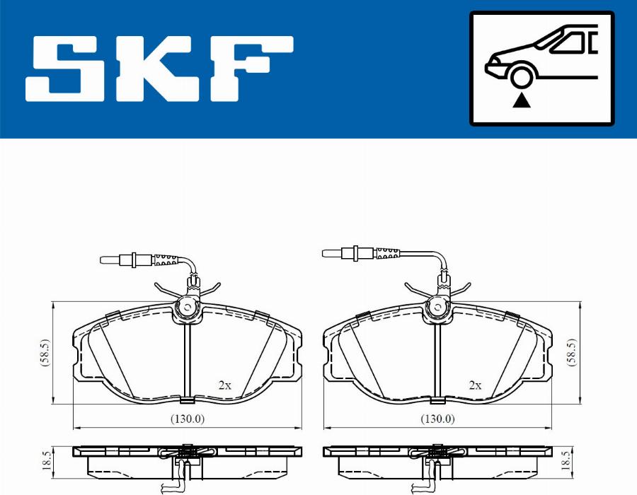 SKF VKBP 80543 E - Əyləc altlığı dəsti, əyləc diski furqanavto.az