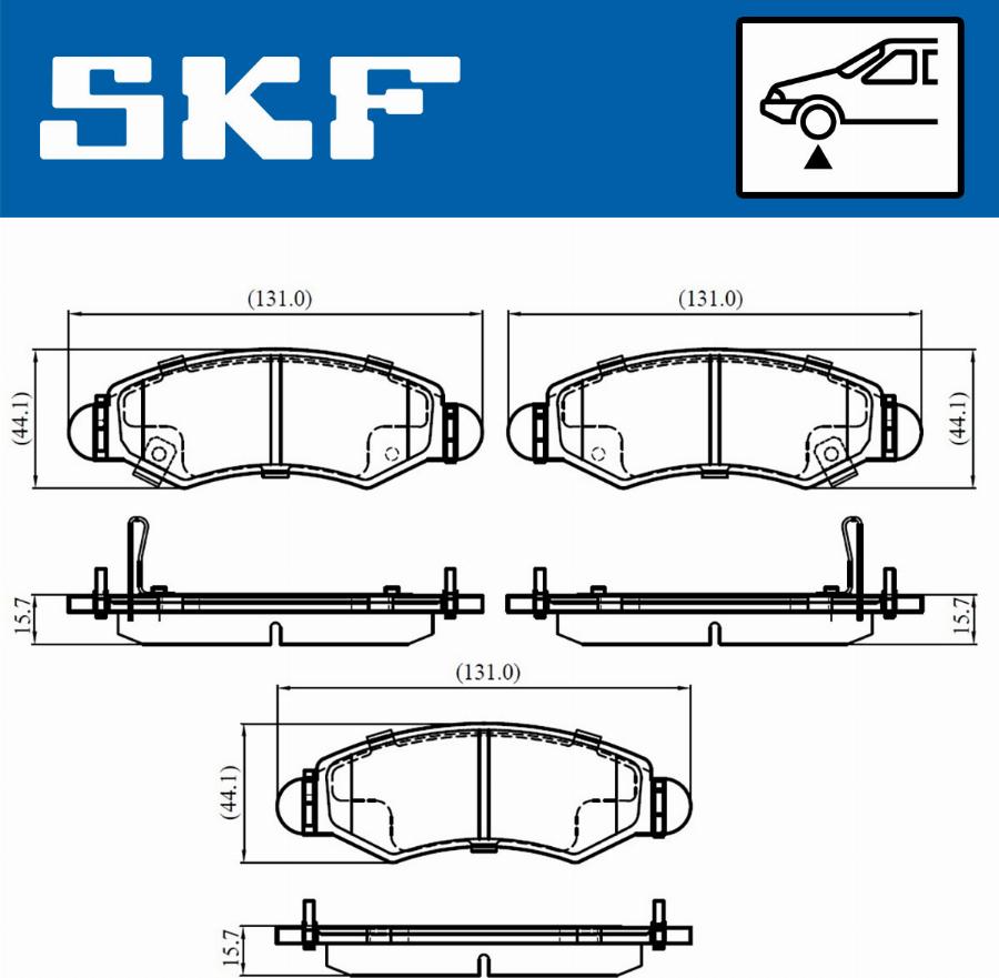 SKF VKBP 80500 A - Əyləc altlığı dəsti, əyləc diski furqanavto.az