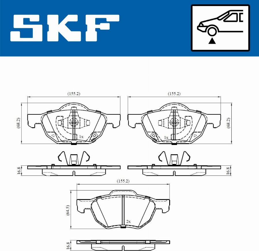SKF VKBP 80518 A - Əyləc altlığı dəsti, əyləc diski furqanavto.az