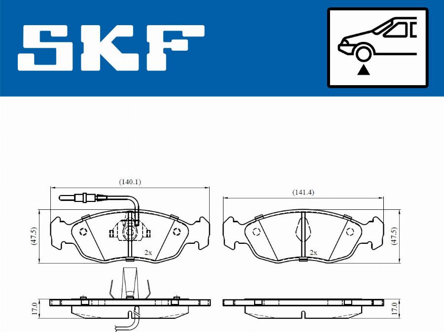 SKF VKBP 80580 E - Əyləc altlığı dəsti, əyləc diski furqanavto.az