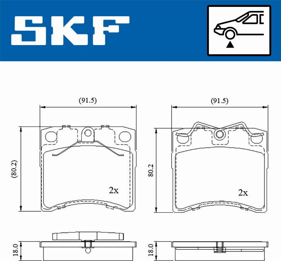 SKF VKBP 80536 - Əyləc altlığı dəsti, əyləc diski furqanavto.az