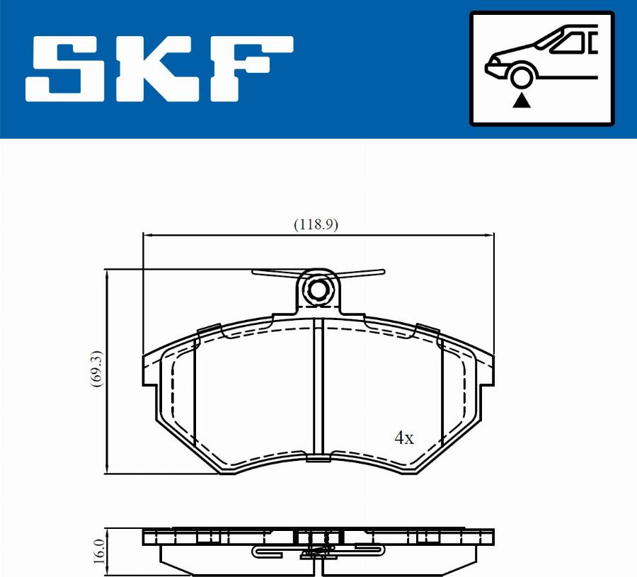 SKF VKBP 80668 - Əyləc altlığı dəsti, əyləc diski www.furqanavto.az