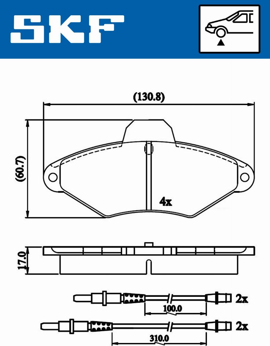 SKF VKBP 80601 E - Əyləc altlığı dəsti, əyləc diski furqanavto.az