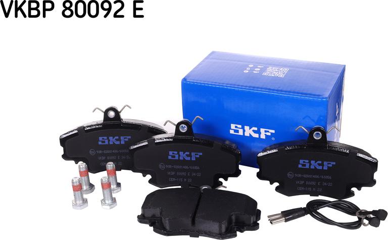 SKF VKBP 80092 E - Əyləc altlığı dəsti, əyləc diski furqanavto.az