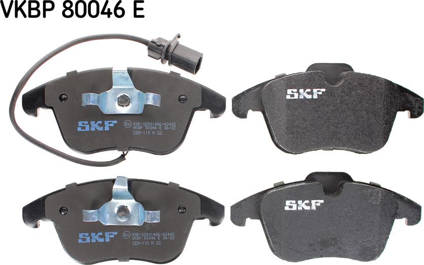 SKF VKBP 80046 E - Əyləc altlığı dəsti, əyləc diski furqanavto.az