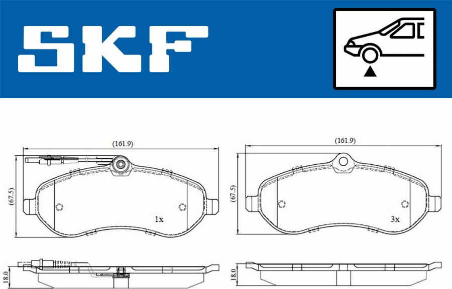 SKF VKBP 80048 E - Əyləc altlığı dəsti, əyləc diski furqanavto.az