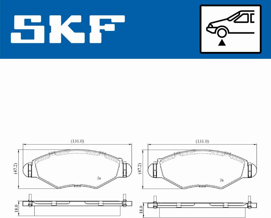 SKF VKBP 80064 - Əyləc altlığı dəsti, əyləc diski furqanavto.az