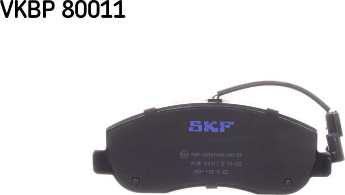 SKF VKBP 80011 E - Əyləc altlığı dəsti, əyləc diski furqanavto.az