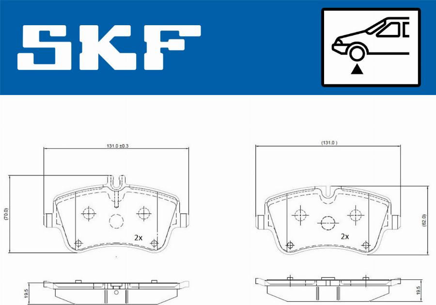 SKF VKBP 80081 - Əyləc altlığı dəsti, əyləc diski furqanavto.az