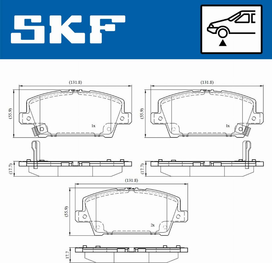 SKF VKBP 80195 A - Əyləc altlığı dəsti, əyləc diski furqanavto.az