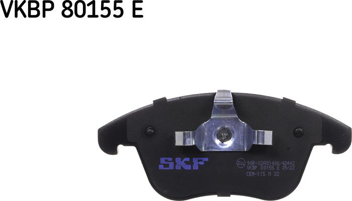 SKF VKBP 80155 E - Əyləc altlığı dəsti, əyləc diski furqanavto.az