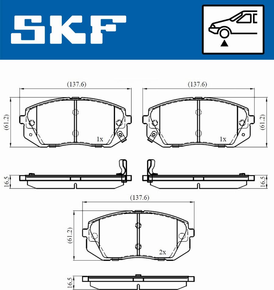 SKF VKBP 80106 A - Əyləc altlığı dəsti, əyləc diski furqanavto.az