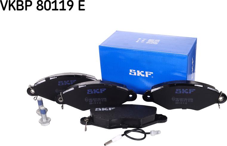 SKF VKBP 80119 E - Əyləc altlığı dəsti, əyləc diski furqanavto.az
