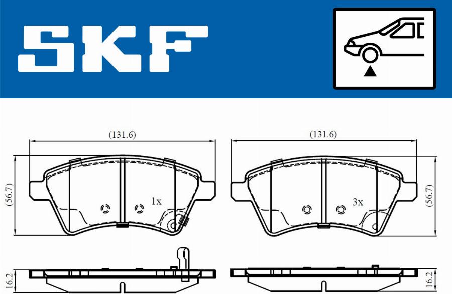 SKF VKBP 80185 A - Əyləc altlığı dəsti, əyləc diski furqanavto.az