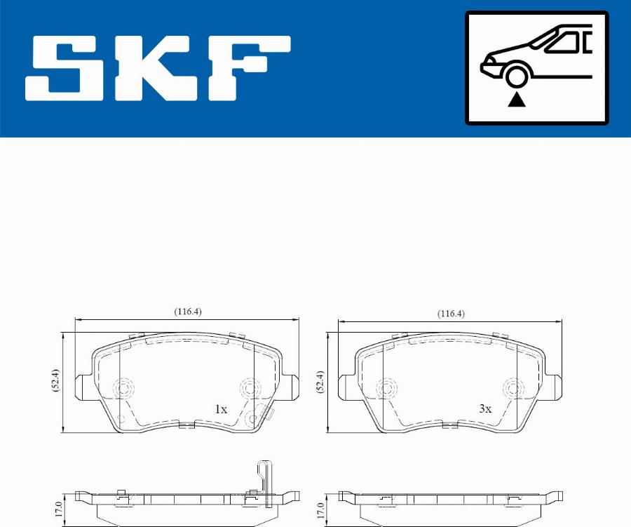 SKF VKBP 80128 A - Əyləc altlığı dəsti, əyləc diski furqanavto.az