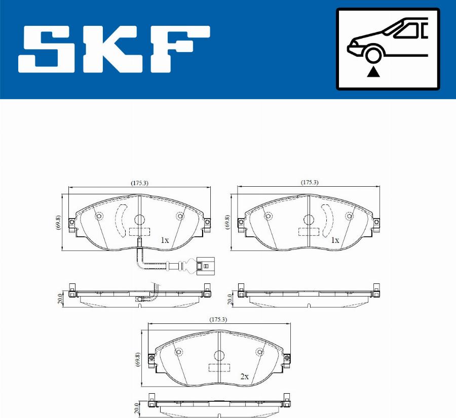 SKF VKBP 80176 E - Əyləc altlığı dəsti, əyləc diski furqanavto.az