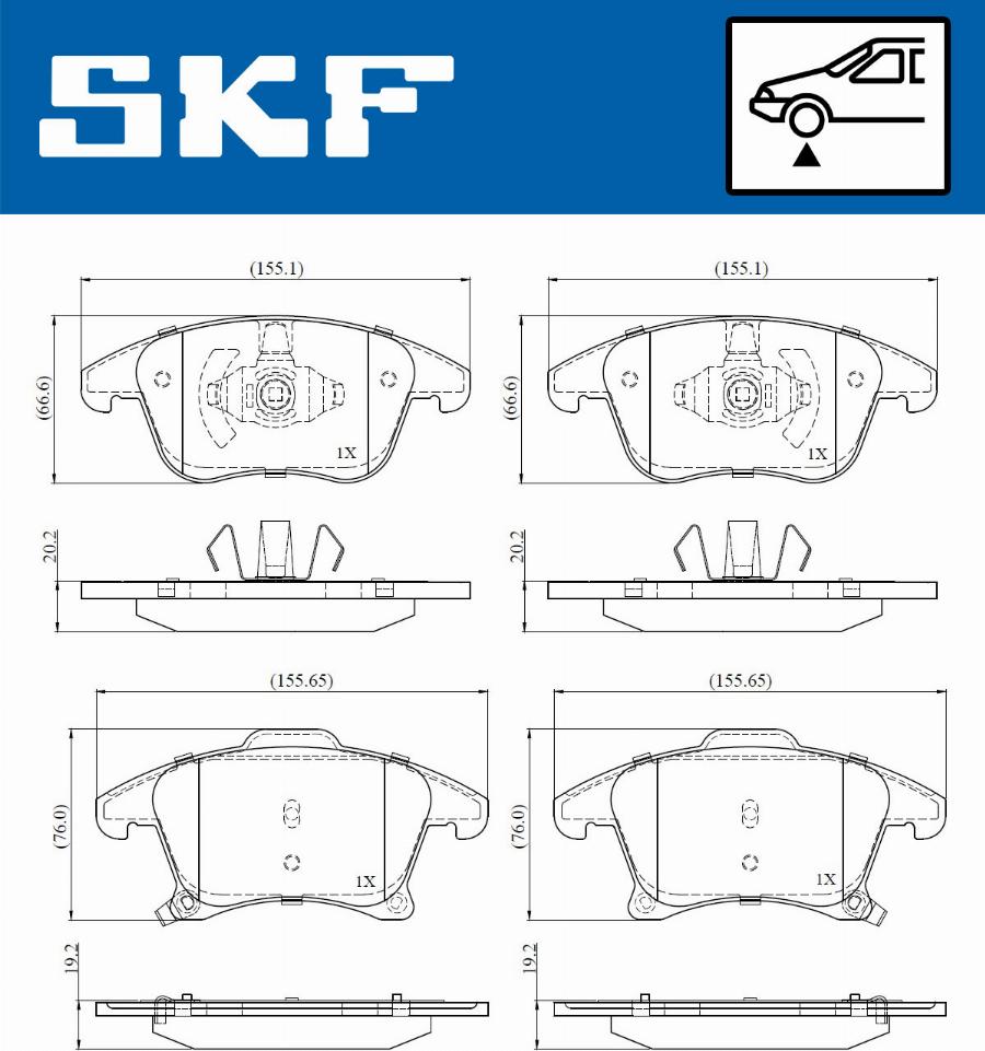 SKF VKBP 80847 A - Əyləc altlığı dəsti, əyləc diski furqanavto.az