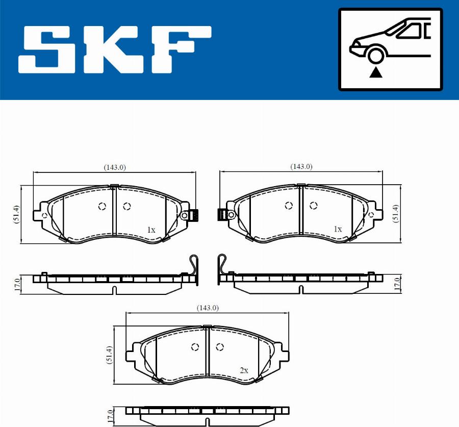 SKF VKBP 80865 A - Əyləc altlığı dəsti, əyləc diski furqanavto.az