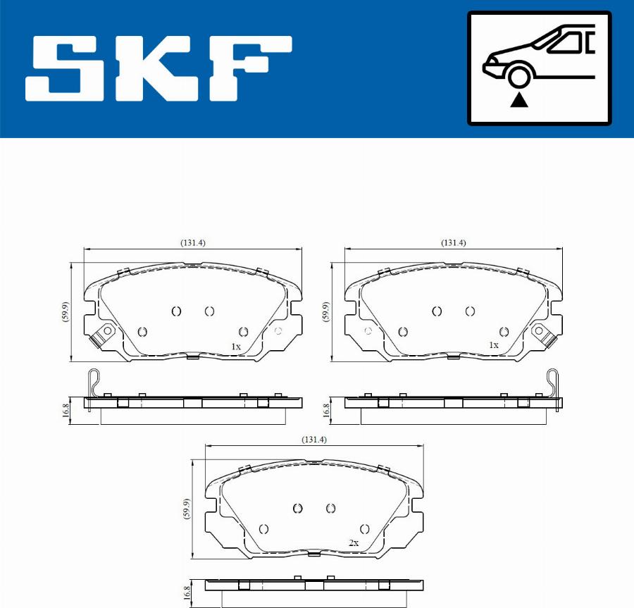 SKF VKBP 80832 A - Əyləc altlığı dəsti, əyləc diski furqanavto.az