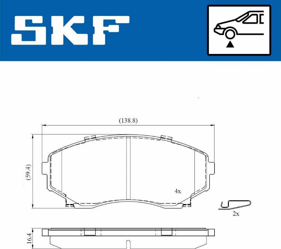 SKF VKBP 80822 A - Əyləc altlığı dəsti, əyləc diski furqanavto.az