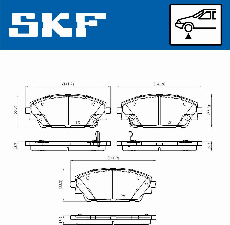 SKF VKBP 80341 A - Əyləc altlığı dəsti, əyləc diski furqanavto.az