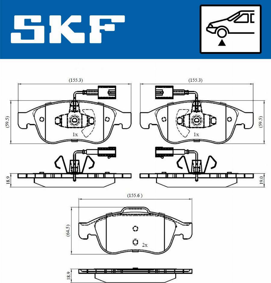 SKF VKBP 80353 E - Əyləc altlığı dəsti, əyləc diski furqanavto.az