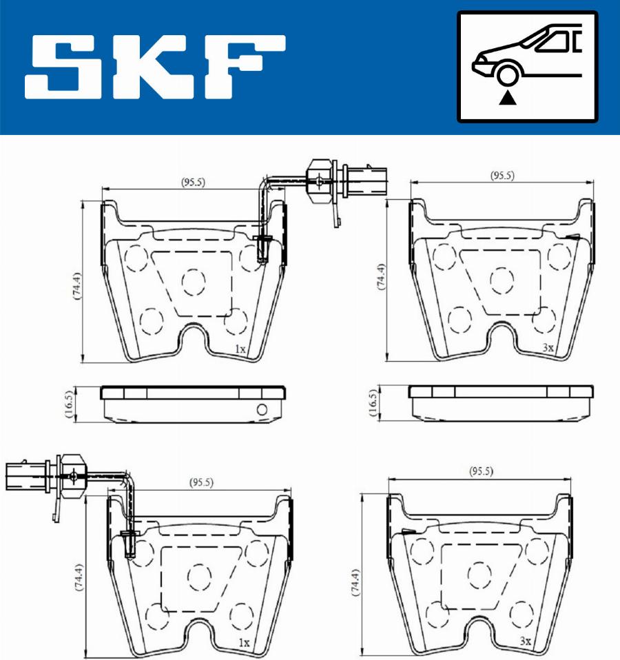 SKF VKBP 80369 E - Əyləc altlığı dəsti, əyləc diski furqanavto.az