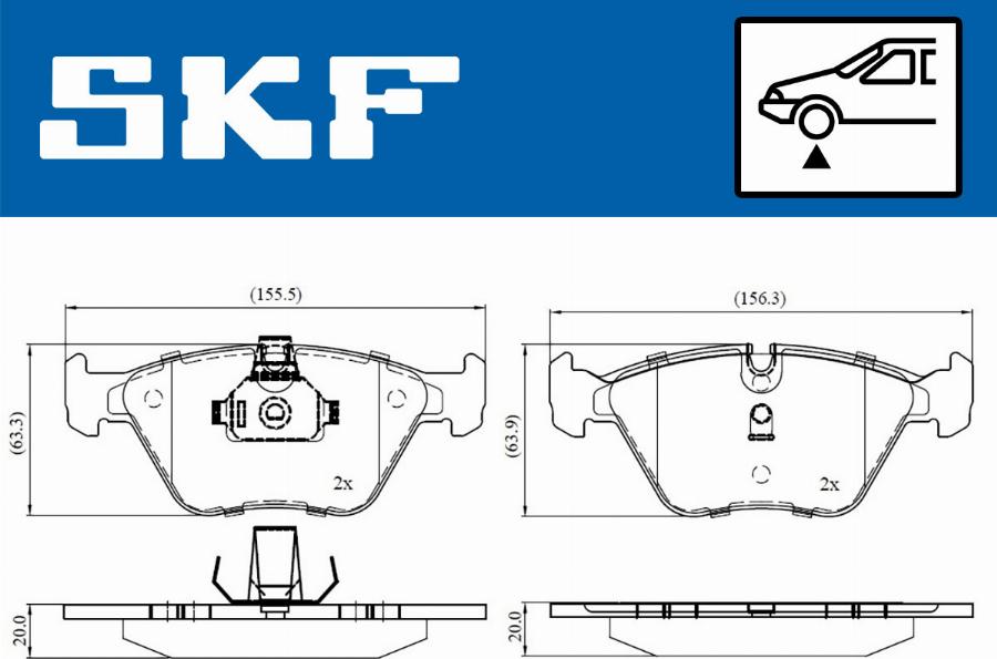 SKF VKBP 80311 - Əyləc altlığı dəsti, əyləc diski furqanavto.az