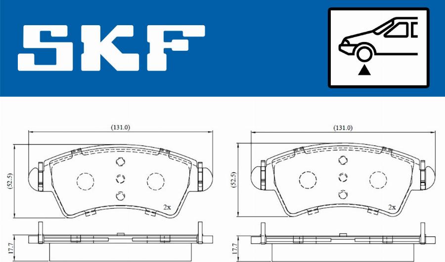 SKF VKBP 80380 - Əyləc altlığı dəsti, əyləc diski furqanavto.az