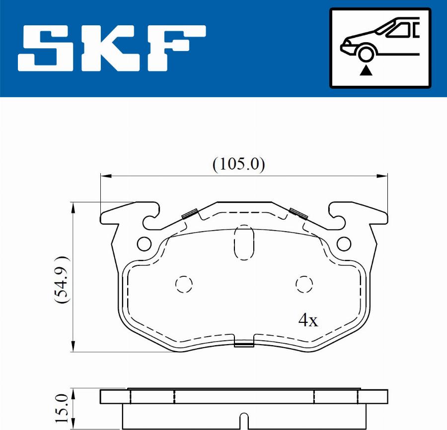 SKF VKBP 80387 E - Əyləc altlığı dəsti, əyləc diski furqanavto.az