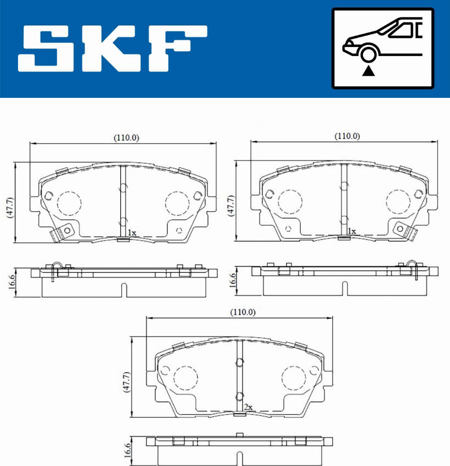 SKF VKBP 80332 A - Əyləc altlığı dəsti, əyləc diski furqanavto.az