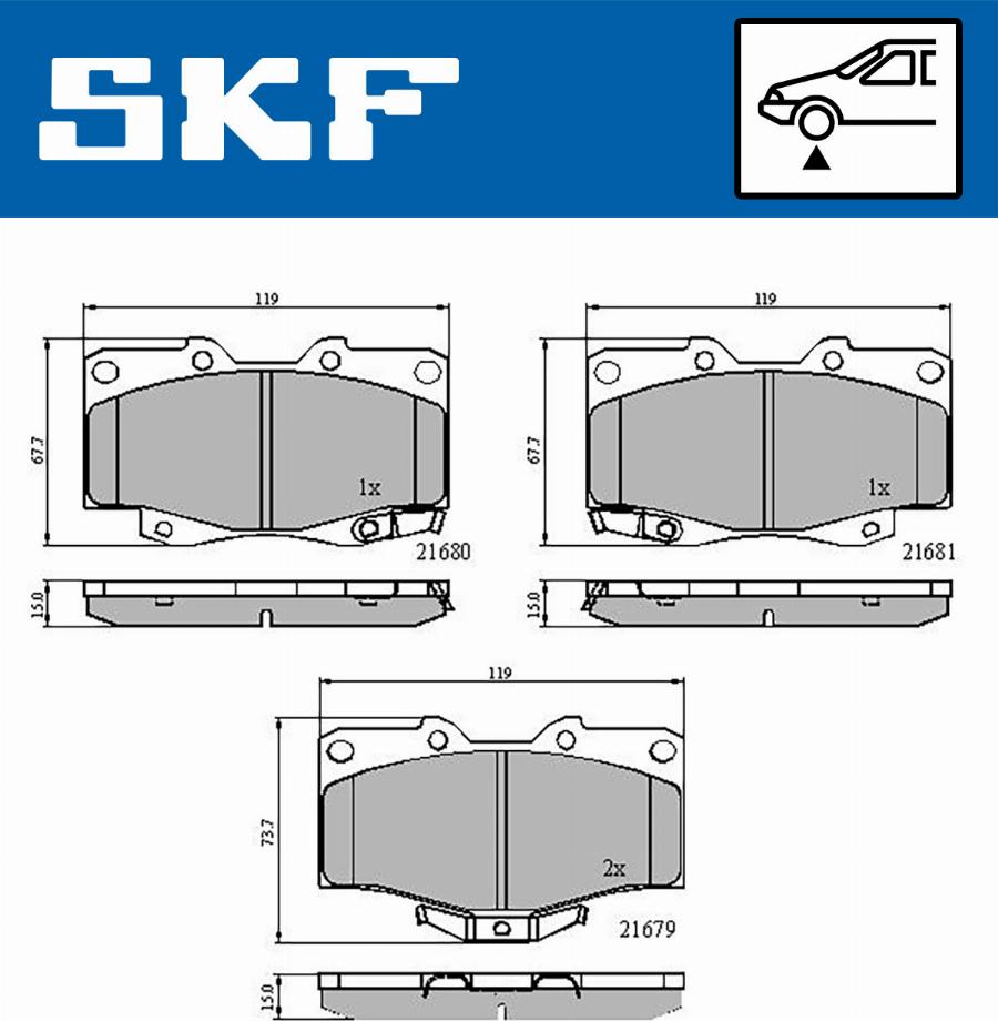 SKF VKBP 80247 A - Əyləc altlığı dəsti, əyləc diski furqanavto.az