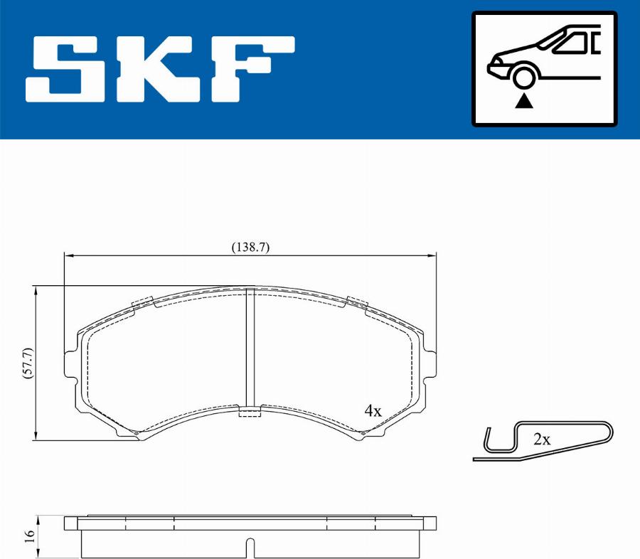 SKF VKBP 80252 A - Əyləc altlığı dəsti, əyləc diski furqanavto.az