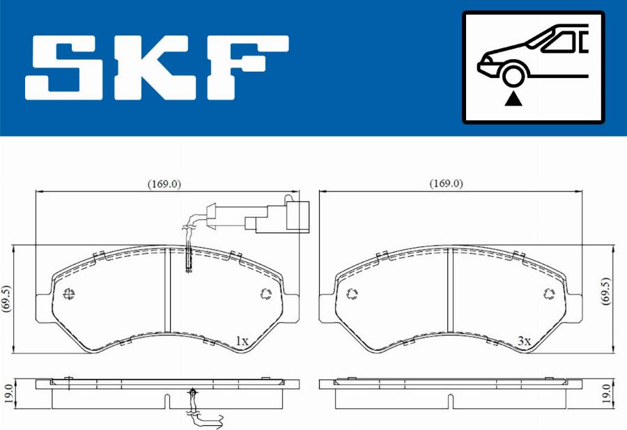 SKF VKBP 80210 E - Əyləc altlığı dəsti, əyləc diski furqanavto.az