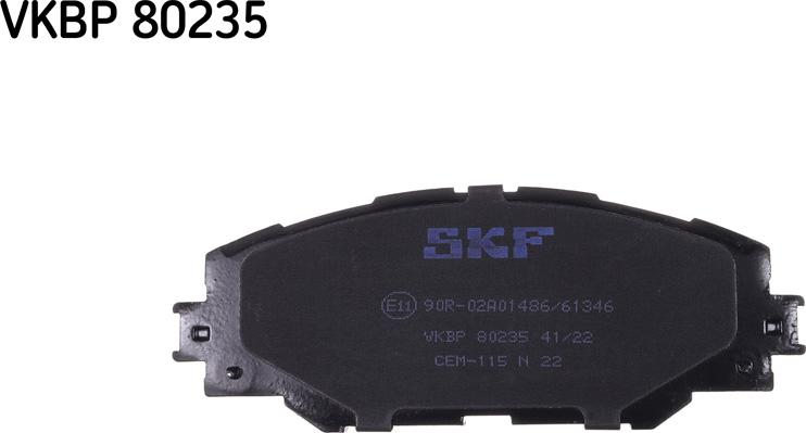 SKF VKBP 80235 - Əyləc altlığı dəsti, əyləc diski furqanavto.az