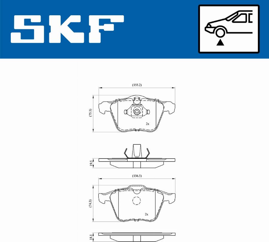 SKF VKBP 80224 - Əyləc altlığı dəsti, əyləc diski furqanavto.az