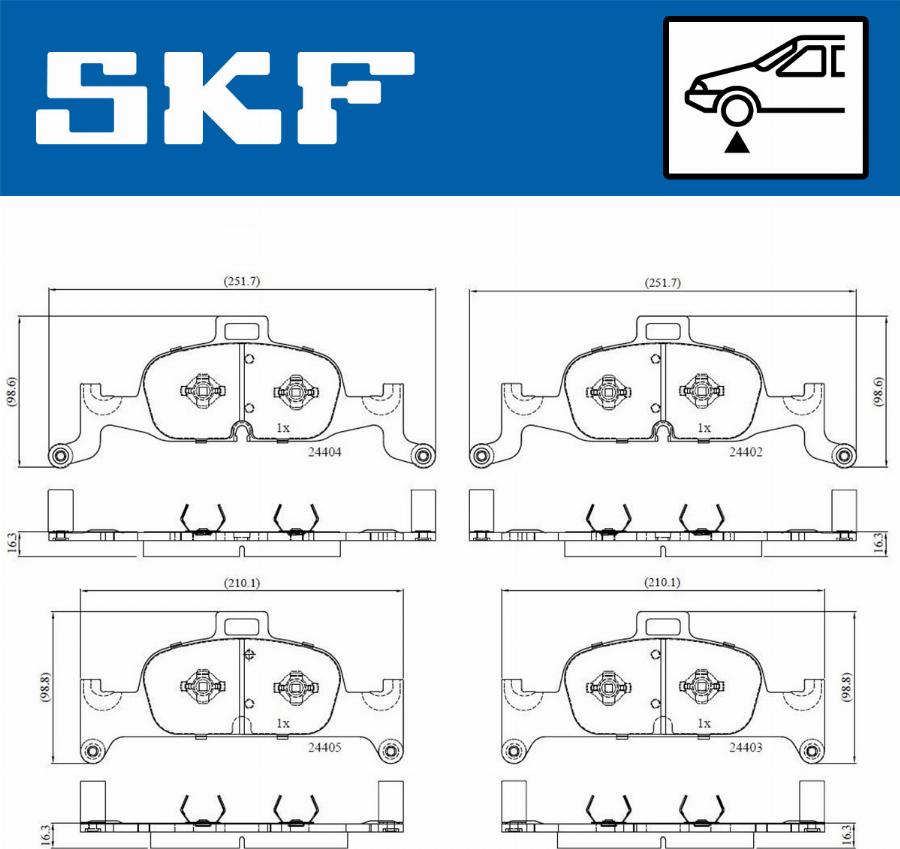 SKF VKBP 80277 - Əyləc altlığı dəsti, əyləc diski furqanavto.az