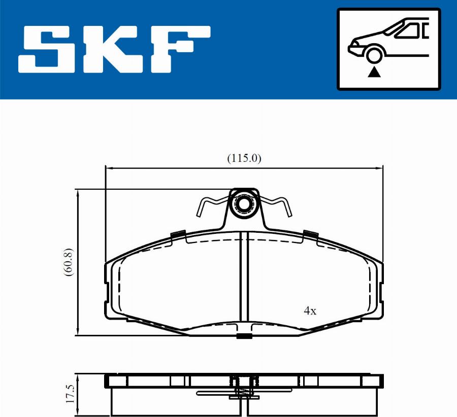 SKF VKBP 80745 - Əyləc altlığı dəsti, əyləc diski furqanavto.az