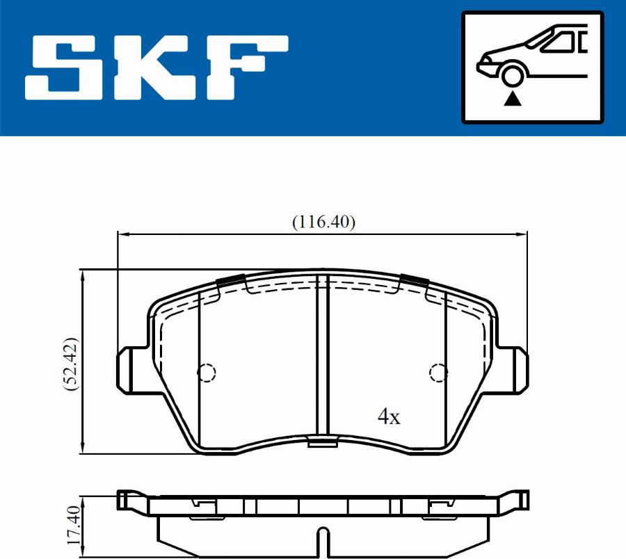 SKF VKBP 80746 - Əyləc altlığı dəsti, əyləc diski furqanavto.az