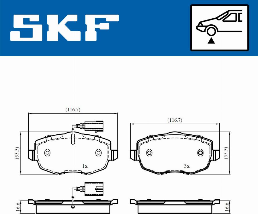 SKF VKBP 80756 E - Əyləc altlığı dəsti, əyləc diski furqanavto.az