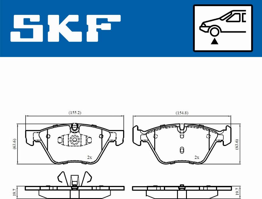 SKF VKBP 80702 - Əyləc altlığı dəsti, əyləc diski furqanavto.az